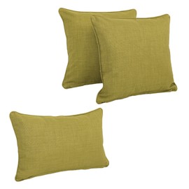Blazing Needles Indoor/Outdoor Corded Throw Pillow Set, Avocado 3 Count