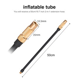 Riceel 50 cm Valve Extension Car Valve, Universal Flexible Tyre Valve Extender Flexible Rubber Tyre Valve Extender 2 in 1 Inflation Tube for Bicycle Car Motorcycle Bicycle Tyre Air Pump