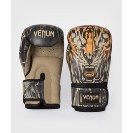 Venum Tiger Boxing Gloves - Black/Neon Orange - 16-Ounce