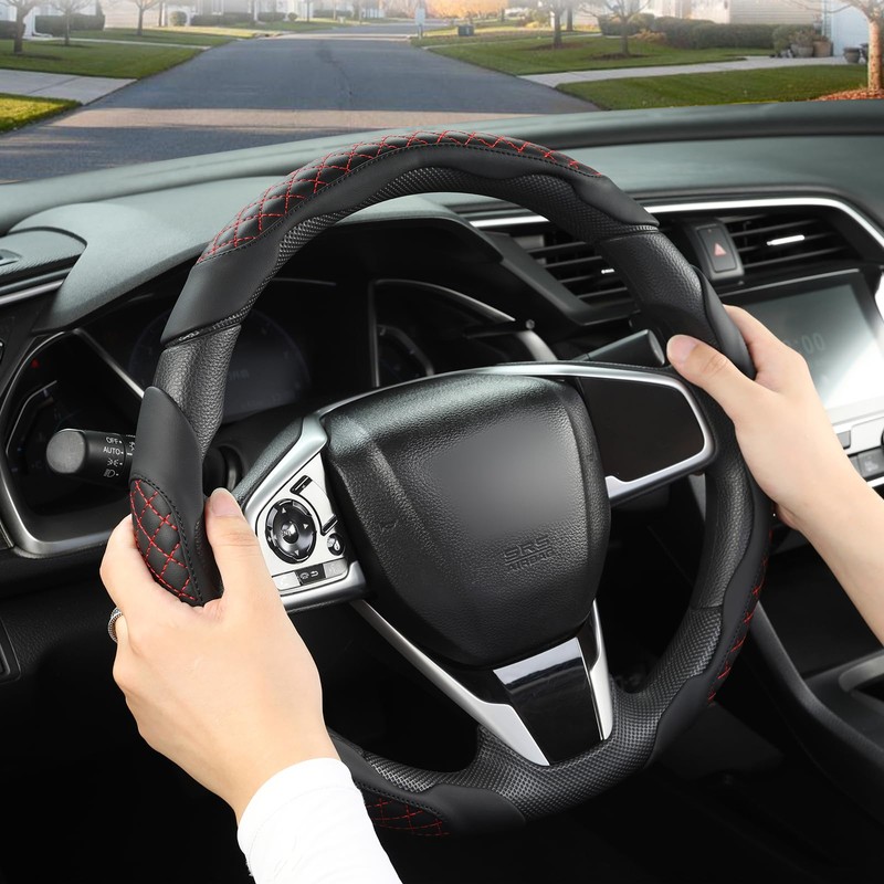 West Llama 3PCS Leather Auto Steering Wheel Cover for 99%