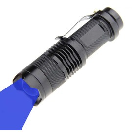 WAYLLSHINE? Zoomable Scalable CREE LED 3 Mode 200 Lumen 150 Yard Long Range Blue Light Flashlight Blue Hunting Light Tactical Flashlight Blue Light Torch For Fishing Hunting & Detector