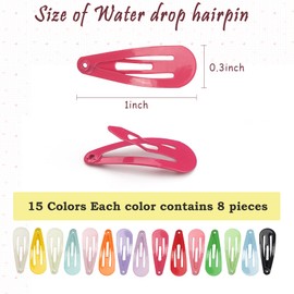 BBGifts- 【COLORES VARIOS】Las lindas pinzas para el cabello BBGifts vienen en un paquete de 120 con 15 colores de dulces diferentes para que te destaques y le des una apariencia alegre. Las pinzas para