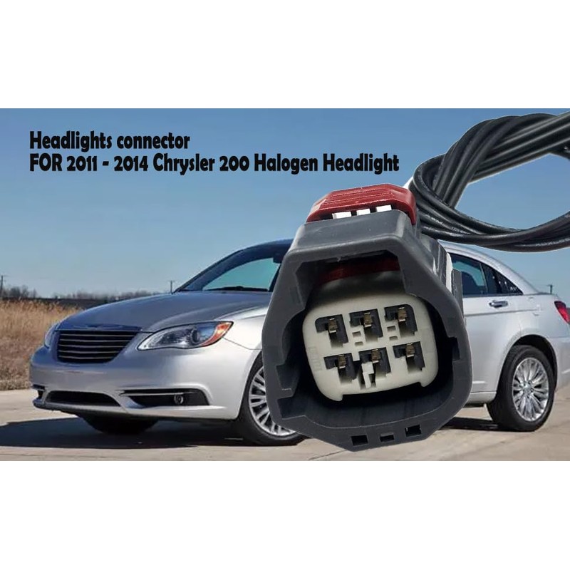LIZAPUS Headlight Connector Harness Pigtail Plug Compatible with 2011-2014 Chrysler