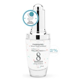 Serum Antiedad Con 8 Tipos De Acido Hialuronico Farmapiel 30 G Suero Facial con Vitamina C, Vitamina E y A Concentración 2% Para Todo Tipo De Piel Día/Noche Hidratacion Antiarrugas Antioxidante