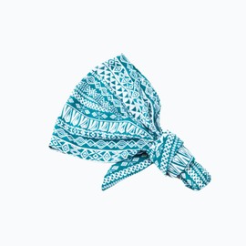 Peppercorn Kids Bandana Headbands for Girls, Youth, Women (Tribal Print - Teal, 6-12 Y)