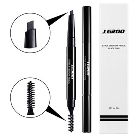 J.GROO Style Eyebrow Pencil, Black Gray, Thin, Square Core, Freely Falling Down to the Butt, Eyebrow Pencil, Fine Eyebrow, Powder Pencil, Waterproof Type, Fashion Blow, Waterproof, Eyebrow Pen, Men's,