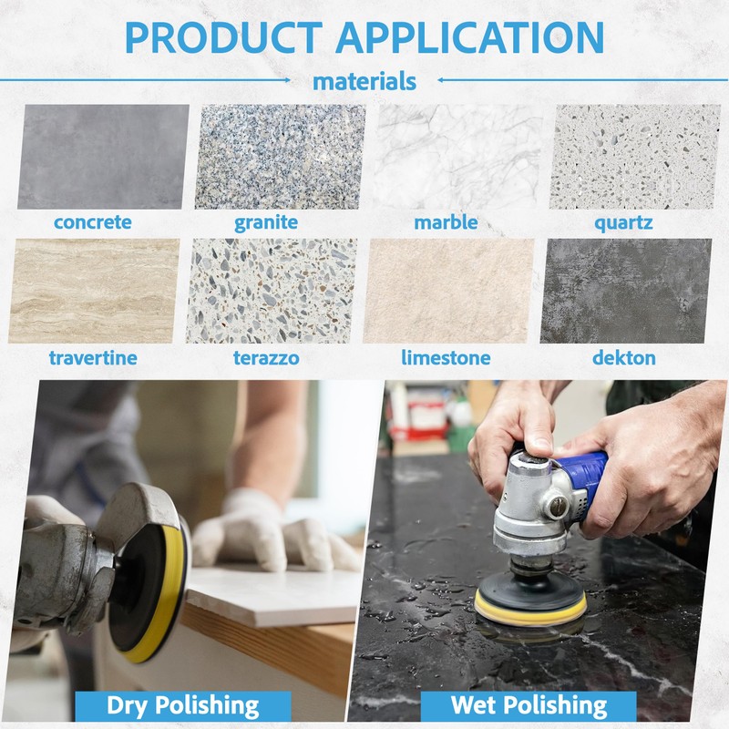 5 Inch Diamond Concrete Polishing Pads Wet Dry Set for