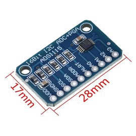 Ruiwaer 2Sets Blue ADS1115 Analog-to-Digital Converter IIC Analog-to-Digital ADC PGA Converter High Precision ADC Converter Development Board for Arduino Raspberry Pi