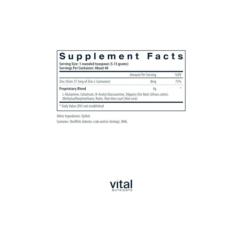 Vital Nutrients – Polvo de reparación GI – promueve la