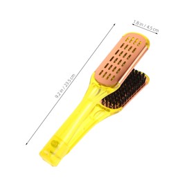 IWOWHERO Hair Straightening Comb Double Sided Smoothing Brush for Curly Hair 2-sided Styling Tool Static-free Massage Aluminum Alloy Travel-friendly