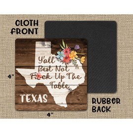 Texas State Gift Souvenir 4pc Coaster Set
