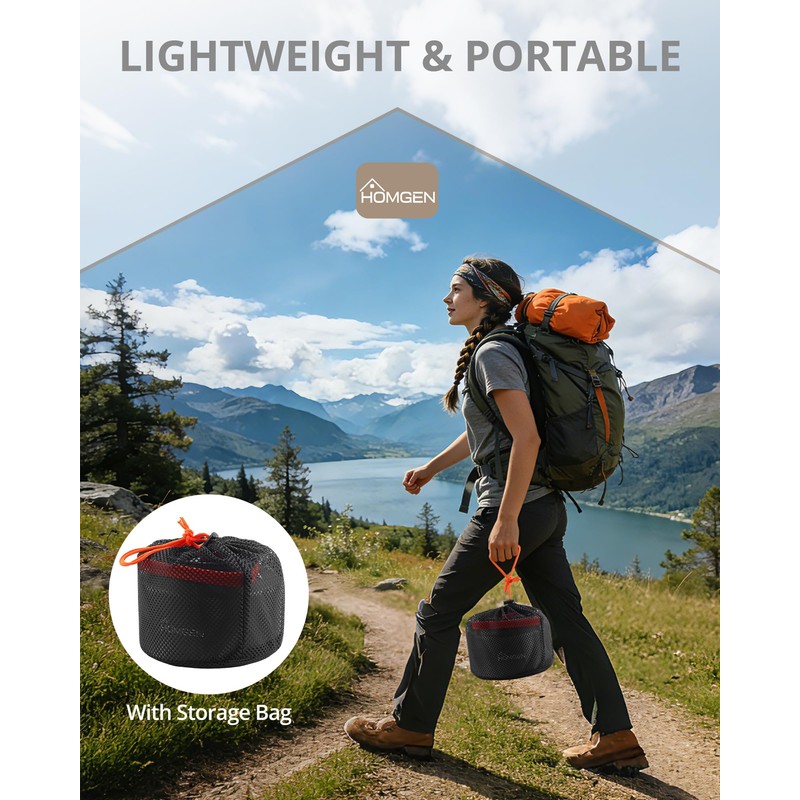 HOMGEN 2L Large Portable Camping Kettle for Outdoor Hiking with