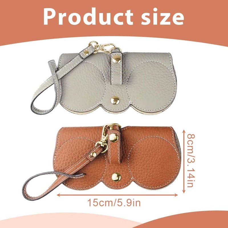 CPJJ 2 Glasses Cases Soft Glasses Case in Brown and