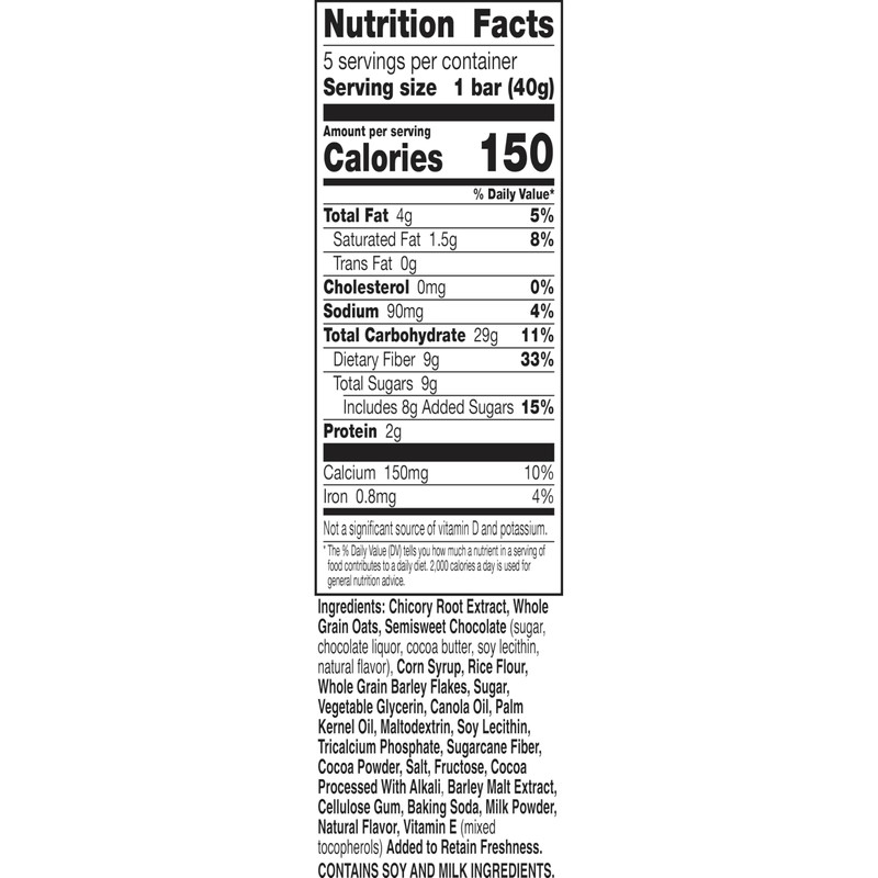 Fiber One Chewy Bars, Oats and Chocolate, Fiber Snacks, 5