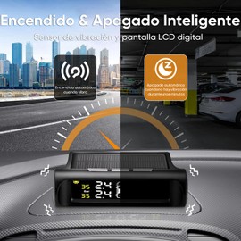 WEAGP Sistema de Monitoreo de Presión de Neumáticos Inalámbrico, Monitoreo de Presión de Neumáticos con 4 Sensores Externos y Pantalla LCD en Tiempo Real para de Monitoreo de Presión de Llantas Tpms