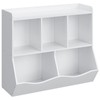 ELETHEBIA White Toy Bookcase & Bookshelf, Stylish Multi-Shelf Storage Organizer