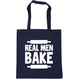 Hippowarehouse Real Men Bake Tote Shopping Gym Beach Bag 42cm x38cm, 10 litres