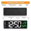 Oailgent Reloj De Pared Digital Con Termómetro, Alarmas Y Calendario