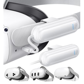 YUANHOT 2 Pack 20000mWh Battery Pack for Meta Quest 3S/3/2, 18W Fast Charger for Oculus Quest 3S/3 Accessories, Extended VR Headset Battery Pack, Lightweight and Portable Battery for Extra 2-4H