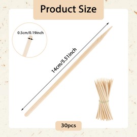 30PCS Wooden Stylus for Scratch Art, 5.5" Heavy Duty Scratch Art Tools Bamboo Pen Craft Sticks for Scratching Drawing Christmas Thanksgiving Scratch Art Activity Craft Projects