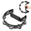 Single Row Tambourine Handheld Half Moon Tambourine Black Metal Bells