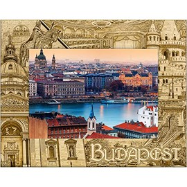 Saddle Mountain Souvenir Budapest Laser Engraved Wood Picture Frame Landscape (3 x 5)
