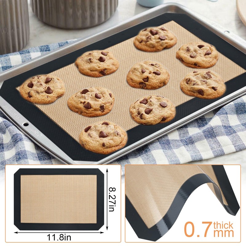 Silicone Baking Mat,Silicone Mat,2 Pack Reusable Non-Stick Baking Mat,Food Safe