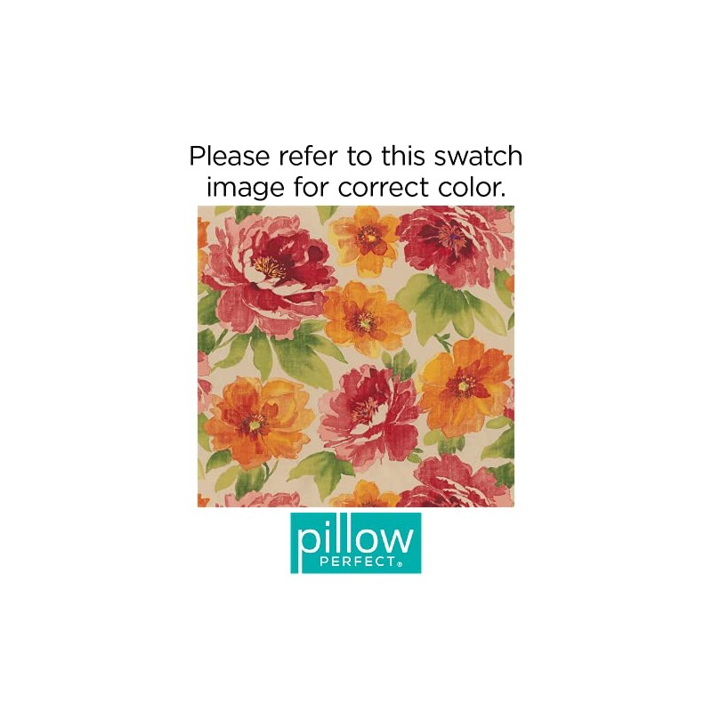Pillow Perfect Bright Floral Indoor/Outdoor Accent Throw Pillow, Plush Fill,