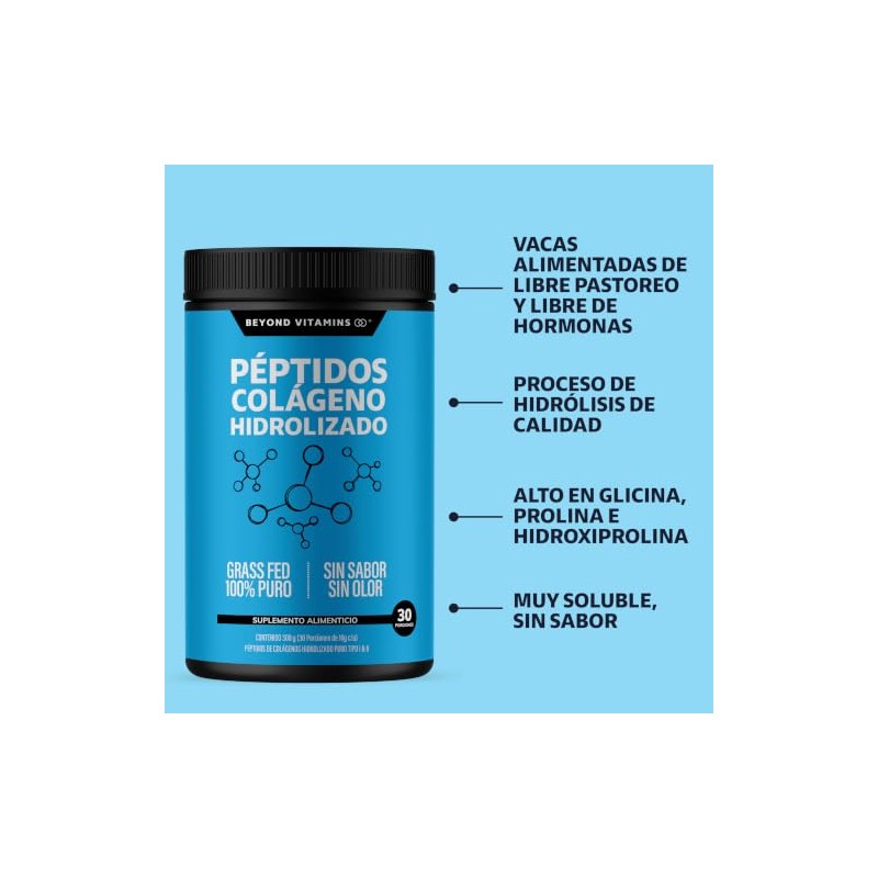 Péptidos Colágeno Hidrolizado Tipo I & III Beyond Vitamins (300
