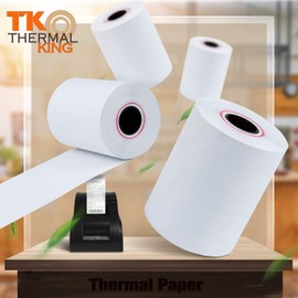 TK Thermal King, 2-1/4" x 85' Thermal Paper fits Verifone VX570 Mini Compact POS, 100 Rolls (50 rolls/Case x 2)