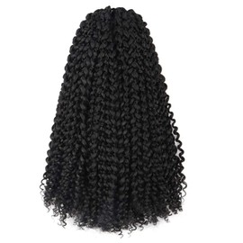 Pelokaa Passion Twist Hair - 14 Inch 6packs Natural Black Water Wave Crochet Braids Synthetic Braiding Hair Extensions (14 Inch, 1B - 6P)