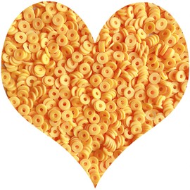 3000Pcs Clay Beads Flat Round Polymer Bead Vinyl Heishi Beads Flat Round Polymer Bead Flat Clay Beads for Jewelry Making Necklace Bracelet (09-Yellow)