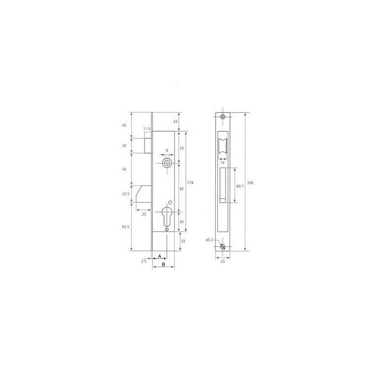 tesa Assa Abloy 4210353 or monopunto lock for PEFILES metal