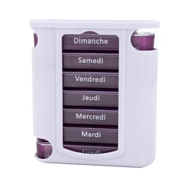 MEDIPILL - Tower Medikamentendosis MED-S28T – ein Stück – mit 4 Fächern pro Spangen (Violett)