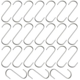 Butcher Hanging Set of 25 Stainless Steel S Hooks, Multi Purpose, 2 3/4" Length