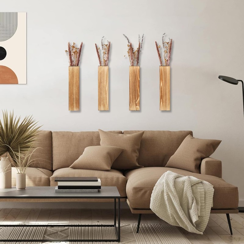 Sawoake Wooden Wall Planter Set of 4 - Modern Home
