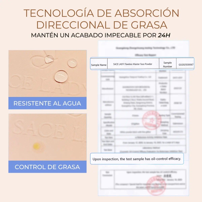 Sacelady Base De Maquillaje Polvo Compacto Fijador Matte Spf