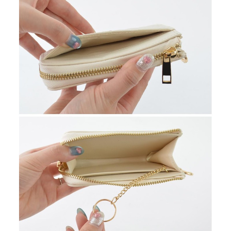 Alto Rose Fragment Case with Key Chain, Thin Wallet, Small,