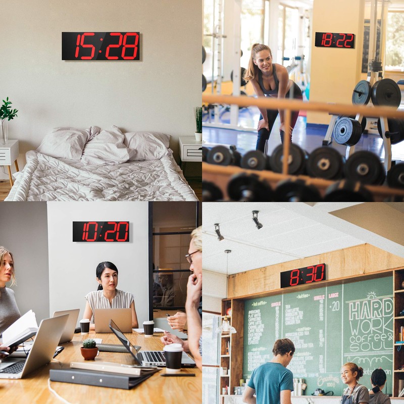 CHKOSDA LED Large Digital Wall Clock, Oversize Wall Clock with