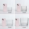 1 Pack Square Glass Vase 5" x 5" x 5",