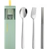 DEVICO Travel Utensils with Case, 18/8 Stainless Steel Reusable Silverware