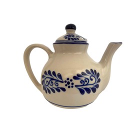 Ceramic Talavera Teapot 3-Cup Tea pot Kettle 700ml 23 ounces - Tetera Ceramica Mexicana Tetera Colonial White