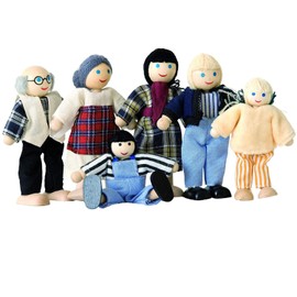 woody 90620 land Pretend Play Farm Family Puppen für Puppe Haus (6-teilig)