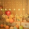 DAHAN Guirnaldas Luminosas Estrellas Cortina Luces, 12 Estrellas 138 Pcs