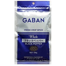 GABAN Black Pepper Hole, 3.5 oz (100 g) x 2 Bags, Black Pepper Grain