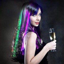 Rhappq 5pz Pinzas Pelo Con Luz Fibra Luminosa Accesorios De Fiesta