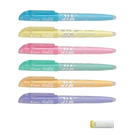 Pilot Frixion Light Pastel Highlighters + Eraser Set of 6 [White]