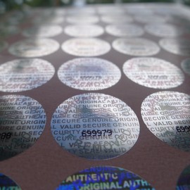 100 Round Bright Silver Hologram Sequentially Numbered Tamper Evident Security Labels/stickers