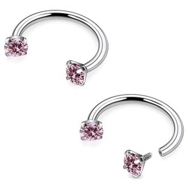 Goerhsjie F136 Titanium Horseshoe Septum Nose Lip Rings Piercings Cartilage Helix Daith Earrings Surgical Jewelry for Women Men 16g 16 g Gauge Small 8mm 5/16