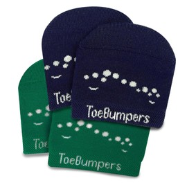 Toe Bumpers, Men's Seamless Toe Protection 1/2 Socks for Tennis, Running, Soccer, Basketball, Hiking, Volleyball -2-Pair Blue/Forest